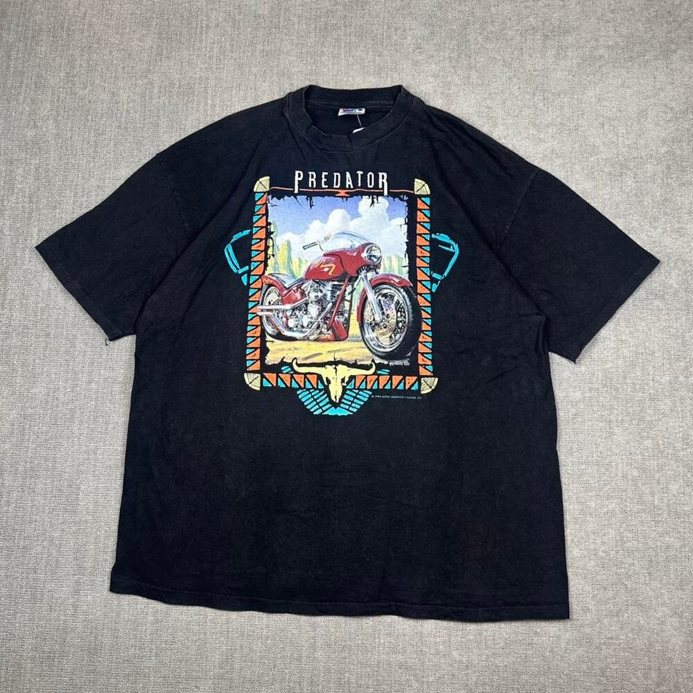 Vintage 90s Predator Biker black T-shirt Men’s 2XL